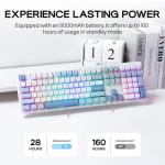 EPOMAKER TH108 Full Size Mechanical Keyboard, Wireless Gaming Keyboard with 8000mAh Battery, Creamy Gasket, 108 Keys, Hot Swap, Custom Driver, RGB Backlight (Blue&White, Sea Salt Silent)