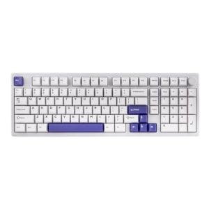 EPOMAKER Galaxy100 QMK/VIA Wireless Mechanical Keyboard with 8000mAh Battery and Numpad, CNC Aluminum, Full Size Gaming Keyboard, USB-C/BT5.0/2.4Ghz (White Purple, Marble White Switch)