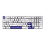 EPOMAKER Galaxy100 QMK/VIA Wireless Mechanical Keyboard with 8000mAh Battery and Numpad, CNC Aluminum, Full Size Gaming Keyboard, USB-C/BT5.0/2.4Ghz (White Purple, Marble White Switch)
