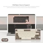 Womier 75% Keyboard Wireless, Creamy Mechanical Keyboard Gaming QMK/VIA, CNC Aluminum with 8000mAh Battery, Tri-Mode Key Board Custom Hot Swappable RGB Backlit for Windows/Mac/PC (SK71 PRO-Brown)