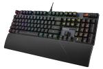 ASUS ROG Strix Scope II Gaming Keyboard, pre-lubed ROG RX Red Linear Optical switches, Sound-dampening Foam, PBT doubleshot keycaps, Streaming hotkeys, Multi-Function Controls, Wrist Rest