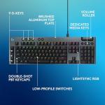 Logitech G915 X Wired Mechanical Gaming Keyboard, Double-Shot PBT Keycaps, Fully Programmable Keys, RGB Backlit Mac/PC Gaming Keyboards, Aluminum Finish, GL Tactile Switches, Black
