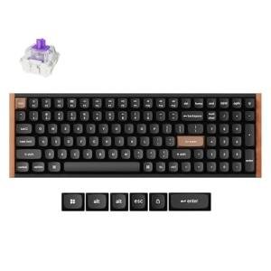 Keychron K4 HE – 96% Compact Hall Effect Wireless Mechanical Keyboard with Number Pad, Magnetic Switch, Rapid Trigger, Custom RGB, QMK/VIA, 2.4GHz/BT5.2/USB-C, for Mac/Windows/Linux, Wood Frame, Black