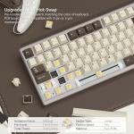Womier 75% Keyboard Wireless, Creamy Mechanical Keyboard Gaming QMK/VIA, CNC Aluminum with 8000mAh Battery, Tri-Mode Key Board Custom Hot Swappable RGB Backlit for Windows/Mac/PC (SK71 PRO-Brown)