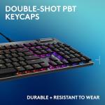 Logitech G915 X Wired Mechanical Gaming Keyboard, Double-Shot PBT Keycaps, Fully Programmable Keys, RGB Backlit Mac/PC Gaming Keyboards, Aluminum Finish, GL Tactile Switches, Black