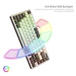 Womier 75% Keyboard Wireless, Creamy Mechanical Keyboard Gaming QMK/VIA, CNC Aluminum with 8000mAh Battery, Tri-Mode Key Board Custom Hot Swappable RGB Backlit for Windows/Mac/PC (SK71 PRO-Brown)