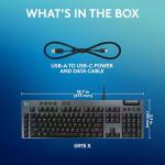 Logitech G915 X Wired Mechanical Gaming Keyboard, Double-Shot PBT Keycaps, Fully Programmable Keys, RGB Backlit Mac/PC Gaming Keyboards, Aluminum Finish, GL Tactile Switches, Black