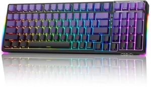 AULA F98 Mechanical Keyboard RGB, Tri-Mode Bluetooth/2.4G/USB-C Hot Swappable 99 Keys Custom Gaming Keyboard, Pre-lubed Linear Switches Gasket-Mount Creamy Sound w/Number Pad for PC Xbox PS5 MAC