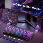 AULA F98 Mechanical Keyboard RGB, Tri-Mode Bluetooth/2.4G/USB-C Hot Swappable 99 Keys Custom Gaming Keyboard, Pre-lubed Linear Switches Gasket-Mount Creamy Sound w/Number Pad for PC Xbox PS5 MAC