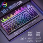 AULA F98 Mechanical Keyboard RGB, Tri-Mode Bluetooth/2.4G/USB-C Hot Swappable 99 Keys Custom Gaming Keyboard, Pre-lubed Linear Switches Gasket-Mount Creamy Sound w/Number Pad for PC Xbox PS5 MAC