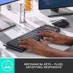 Logitech MX Mechanical Wireless Illuminated Performance Keyboard, Tactile Quiet Switches, Backlit Keys, Bluetooth, USB-C, macOS, Windows, Linux, iOS, Android, Metal (Renewed)