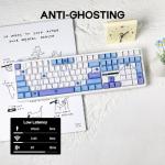 EPOMAKER Aula F108 Wireless Gaming Keyboard, Full Size Mechanical Keyboard with 4000mAh Battery, 108 Hot-Swappable and Programmable Keys, RGB Backlight, for Mac/PC/Android (White&Blue)