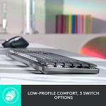 Logitech MX Mechanical Wireless Illuminated Performance Keyboard, Tactile Quiet Switches, Backlit Keys, Bluetooth, USB-C, macOS, Windows, Linux, iOS, Android, Metal (Renewed)