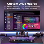 AULA F98 Mechanical Keyboard RGB, Tri-Mode Bluetooth/2.4G/USB-C Hot Swappable 99 Keys Custom Gaming Keyboard, Pre-lubed Linear Switches Gasket-Mount Creamy Sound w/Number Pad for PC Xbox PS5 MAC