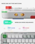 nuphy Kick75 Wireless Low Profile Keyboard with Knob,75% Layout 80 Keys RGB Backlit, Hot Swappable Gaming Mechanical Keyboard with PBT Keycaps,Support BT/2.4G/USB-C (Blush Nano Switch)