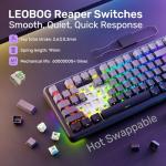 AULA F98 Mechanical Keyboard RGB, Tri-Mode Bluetooth/2.4G/USB-C Hot Swappable 99 Keys Custom Gaming Keyboard, Pre-lubed Linear Switches Gasket-Mount Creamy Sound w/Number Pad for PC Xbox PS5 MAC