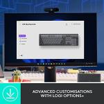 Logitech MX Mechanical Wireless Illuminated Performance Keyboard, Tactile Quiet Switches, Backlit Keys, Bluetooth, USB-C, macOS, Windows, Linux, iOS, Android, Metal (Renewed)