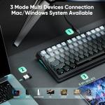 RedThunder K95 Wireless Mechanical Keyboard,TFT Screen & Knob, Trip-Modes Connection, Gasket Custom Hot-Swap Keyboard, RGB Backlit, Pre-lubed Linear Switches, Side Printed PBT Keycaps, Gray Gradient