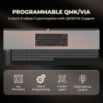 GLENCREAG WK84 USB-C Wired Wooden Mechanical Keyboard, 75% Layout 84 Keys, RGB Backlit, Hot-Swappable Green Switches, QMK/VIA Programmable, for Gaming & Typing