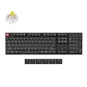 Keychron K10 Full Size Layout White LED Backlit Hot-Swappable Mechanical Keyboard for Mac Windows, 104-Key Bluetooth Wireless/USB Wired Computer Keyboard with Keychron Super Banana Switch(Version 2)