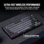 Corsair K65 Plus Wireless 75% RGB Mechanical Gaming Keyboard – Pre-Lubricated MLX Red Linear Switches – PBT Dye-Sub Keycaps – PC, Mac, PS5, PS4, Xbox, iPad – QWERTY NA – Black/Gray