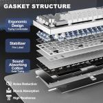 YUNZII AL68 Wireless Mechanical Keyboard,Full Aluminum CNC,60% Layout with Knob, QMK/VIA Software,Gasket Mounted,Hot Swappable,RGB Backlit,BT/2.4G/USB-C for Mac/Win (Silver, Gateron Zero)