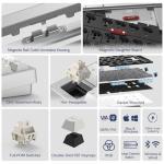 Womier RD75 Pro 75% Keyboard, Quick Release Wireless Aluminum Gaming Keyboard, QMK/VIA Tri-Mode Mechanical Key Board Custom Hot Swappable with RGB Creamy for Windows/Mac/PC - Silver