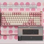 nuphy Halo96 V2 Wireless Keyboard,Gasket Structure,96% Hot Swappable Gaming Keyboard, 99 Kyes RGB Backlit Mechanical Keyboard, Support QMK/VIA,Bluetooth/USB-C/2.4GHz-Pink,Raspberry Switches(46gf)
