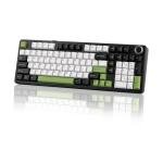 EPOMAKER X Aula F99 PRO Wireless Gaming Keyboard with 8000mAh Battery, Hot Swappable Creamy Keyboard, 2.4GHz/Type-C/BT5.0, NKRO, RGB Backlit for Win/Mac/Gaming (Black&White&Green)