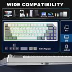 YUNZII AL68 Wireless Mechanical Keyboard,Full Aluminum CNC,60% Layout with Knob, QMK/VIA Software,Gasket Mounted,Hot Swappable,RGB Backlit,BT/2.4G/USB-C for Mac/Win (Silver, Gateron Zero)