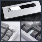 YUNZII AL68 Wireless Mechanical Keyboard,Full Aluminum CNC,60% Layout with Knob, QMK/VIA Software,Gasket Mounted,Hot Swappable,RGB Backlit,BT/2.4G/USB-C for Mac/Win (Silver, Gateron Zero)