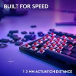 Logitech G515 Lightspeed TKL Low Profile Wireless Gaming Keyboard, LIGHTSYNC RGB, Thin Tenkeyless Design, Double-Shot PBT Keycaps, Linear (Red) Mechanical Switches - Black