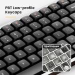 LOFREE Flow Low Profile Mechanical Keyboard, 100 Keys Rechargeable Wireless Keyboards with Bluetooth and Wired Connection for Windows, Mac OS/White Ghost Linear Switches