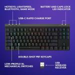 Logitech G515 Lightspeed TKL Low Profile Wireless Gaming Keyboard, LIGHTSYNC RGB, Thin Tenkeyless Design, Double-Shot PBT Keycaps, Linear (Red) Mechanical Switches - Black