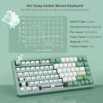Womier SK75 75% Keyboard with Full Aluminum Wireless Mechanical Gaming Keyboard, VIA Custom Pre-lubed POM Switches RGB Creamy Gaming Key Board, 3-Modes Gasket Hot Swappable, Green