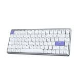 EPOMAKER Luma84 Low Profile Aluminum Mechanical Keyboard, QMK/VIA Programmable, Tri-Mode Wireless, Win/MAC/Linux Compatible, RGB Backlight (White&Purple, Gateron Low-Profile Brown Switch)