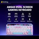 x Aula AMG65 Mechanical Gaming Keyboard w/Dual Screen, 65% Wireless Small Custom Keyboard RGB,Bluetooth/2.4G/Wired, Rapid Trigger, Hot Swappable for Windows Laptop PC Mac - Pink/Blue