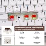 EPOMAKER Luma84 Low Profile Aluminum Mechanical Keyboard, QMK/VIA Programmable, Tri-Mode Wireless, Win/MAC/Linux Compatible, RGB Backlight (White&Purple, Gateron Low-Profile Brown Switch)