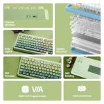 KiiBoom Phantom81 Lite 75% Gasket Mechanical Keyboard, QMK&VIA Programmable, 3 Modes Wireless Gaming Keyboard, RGB Backlights, ABS Case + UV Tech, Hot-Swappable for Windows/Mac/Linux (Green)