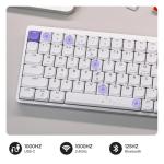 EPOMAKER Luma84 Low Profile Aluminum Mechanical Keyboard, QMK/VIA Programmable, Tri-Mode Wireless, Win/MAC/Linux Compatible, RGB Backlight (White&Purple, Gateron Low-Profile Brown Switch)
