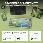 KiiBoom Phantom81 Lite 75% Gasket Mechanical Keyboard, QMK&VIA Programmable, 3 Modes Wireless Gaming Keyboard, RGB Backlights, ABS Case + UV Tech, Hot-Swappable for Windows/Mac/Linux (Green)