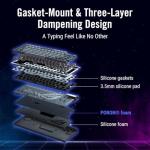 ASUS ROG Azoth 75 Wireless DIY Custom Gaming Keyboard, OLED Display, Gasket-Mount, Three-Layer Dampening, Hot-Swappable Pre-lubed ROG NX Snow Switches & Keyboard Stabilizers, PBT Keycaps, RGB