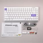 EPOMAKER Luma84 Low Profile Aluminum Mechanical Keyboard, QMK/VIA Programmable, Tri-Mode Wireless, Win/MAC/Linux Compatible, RGB Backlight (White&Purple, Gateron Low-Profile Brown Switch)