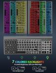 SABLUTE Wireless Keyboard and Mouse Combo Backlit - Compact Quiet Keyboard with RGB Mouse, Rechargeable, Slim, Sleep Mode, Portable Cordless Keyboard Mouse Set for Mac, Windows, Laptop (Space Gray)