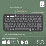 Logitech Pebble Keys 2 K380s, Multi-Device Bluetooth Wireless Keyboard with Customizable Shortcuts, Slim and Portable, Easy-Switch for Windows, macOS, iPadOS, Android, Chrome OS - Tonal Graphite