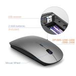 Wireless Keyboard and Mouse Ultra Slim Combo, TopMate 2.4G Silent Compact USB 2400DPI Mouse and Scissor Switch Keyboard Set with Cover, 2 AA and 2 AAA Batteries, for PC/Laptop/Windows/Mac - Gray Black