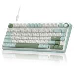 RK ROYAL KLUDGE R75 Mechanical Keyboard Wired with Volume Knob, 75% Keyboard Gasket Mounted, Hot Swappable, Creamy Sound, MDA Profile, PBT Keycaps