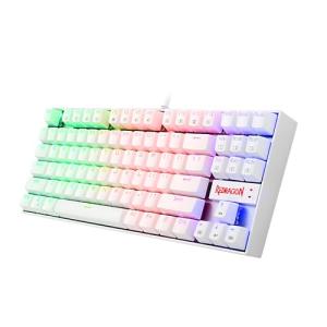 Redragon K552 Mechanical Gaming Keyboard 60% Compact 87 Key Kumara Wired Cherry MX Blue Switches Equivalent for Windows PC Gamers (RGB Backlit White)