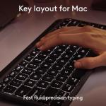 Logitech MX Keys Mini for Mac Minimalist Wireless Keyboard, Compact, Bluetooth, Backlit Keys, USB-C, Tactile Typing, Compatible with MacBook Pro,MacBook Air,iMac,iPad - Space Grey