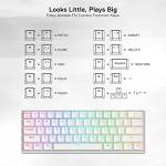Redragon K530 Pro Draconic 60% Wireless RGB Mechanical Keyboard, BT/2.4Ghz/Wired 3-Mode 61 Keys Compact Gaming Keyboard w/Hot-Swap Socket, Free-Mod Plate Mounted PCB & Linear Red Switch